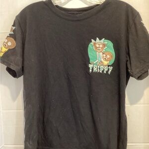 Boys Fresh Laundry Black Trippy Graphic T-Shirt size Large